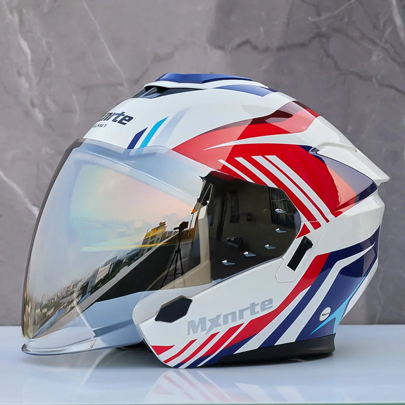 ECE одобренный Mxnrte Gatling красный синий шлем для мужчин и женщин полушлем с двойными