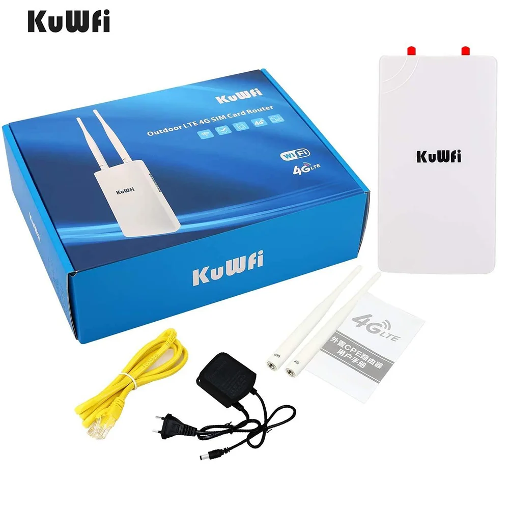 KuWFi 4G LTE Wireless Router 150Mbps CAT4 Outdoor Waterproof Wifi Router With Sim Card Slot 360-Degree Antennas For IP Camera images - 6