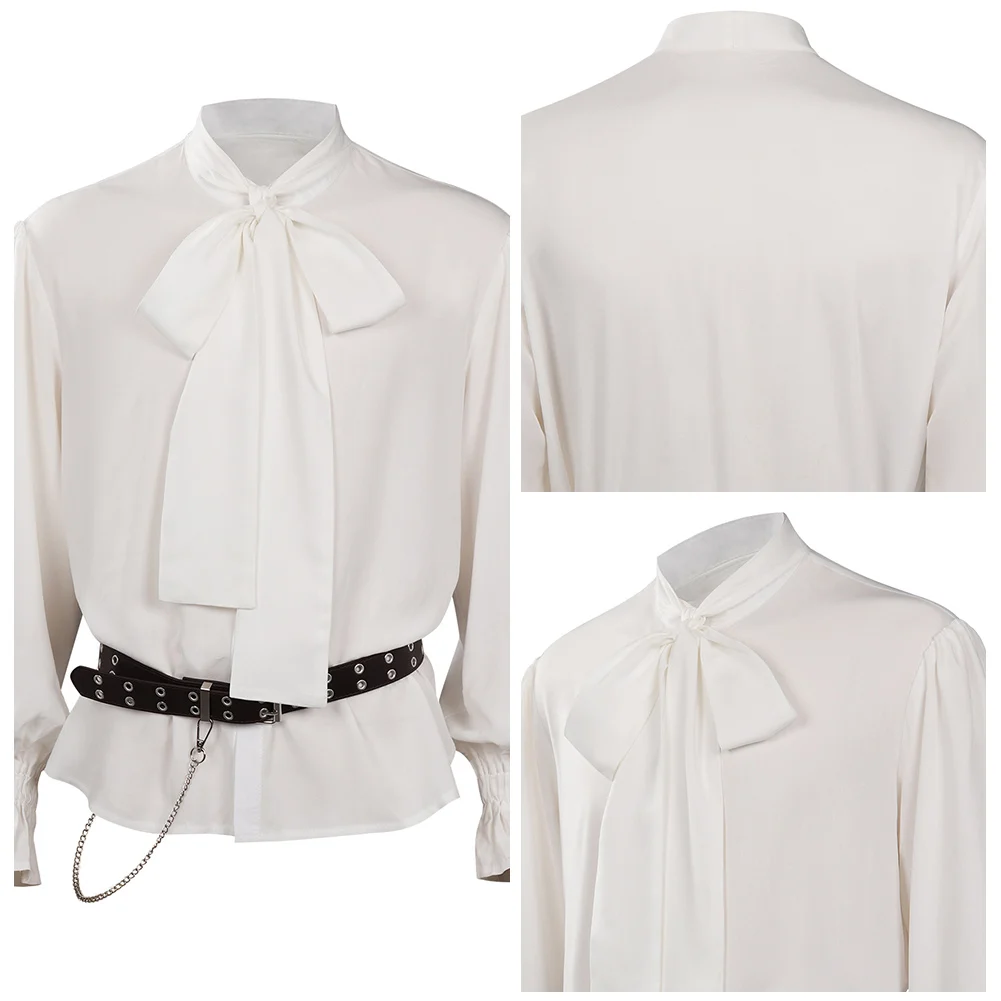 

Pirate Cosplay Costume Medieval Vikings Shirts Ruffled Victorian Shirt Belt Outfits Halloween Carnival Suit