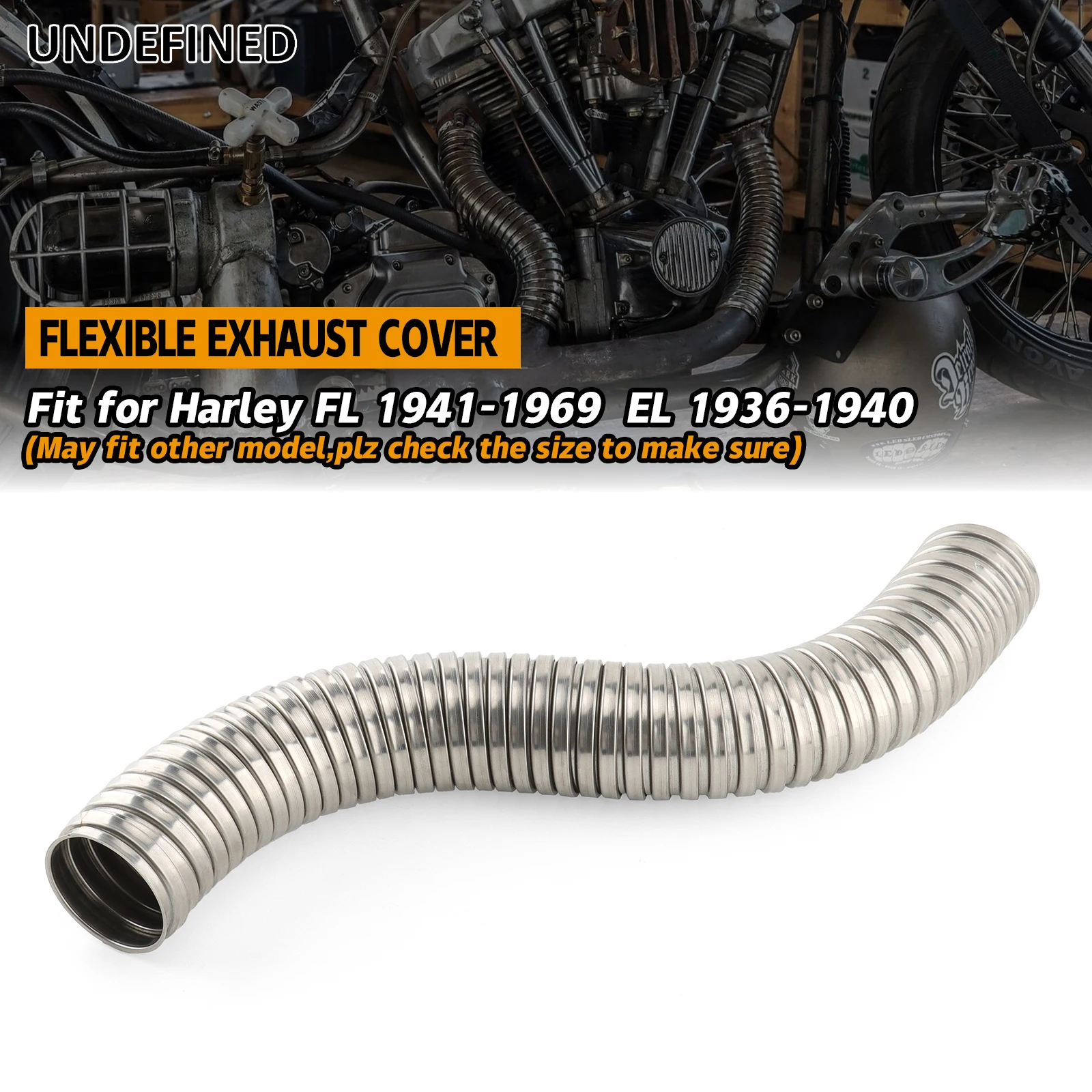 

Хромированная гибкая крышка выхлопной системы для Harley Knucklehead Panhead FL 1941-65 EL 1973, теплозащитный экран выхлопной системы, защитная крышка