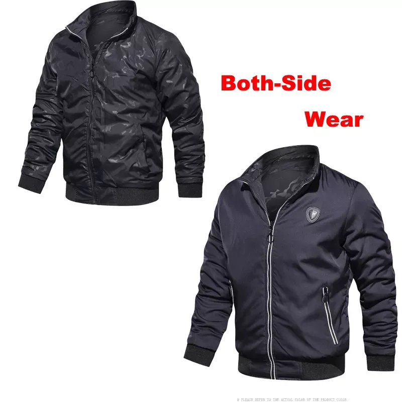 Men Both-Side Wear Thermal Cotton Thick Parkas Coats Casual Male Windbreaker Baseball Jackets Winter Men Bomber Jacket