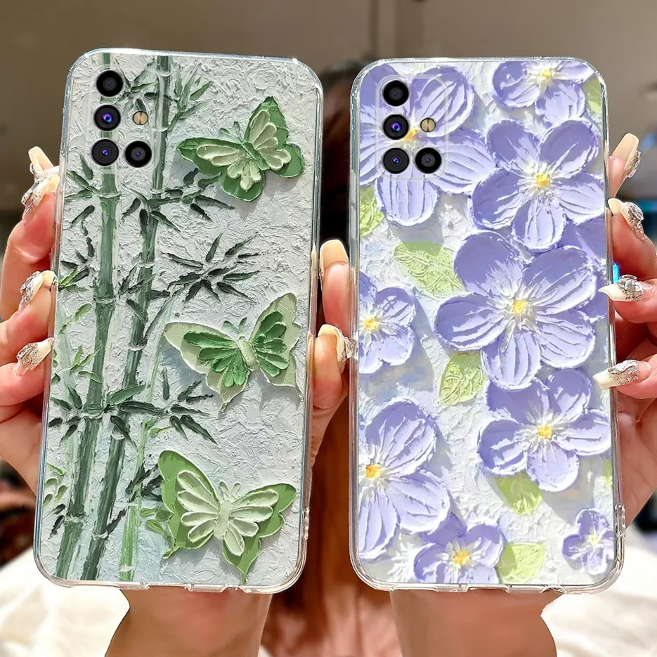Фото Для Samsung Galaxy M31s Чехол SM-M317F Cute Love Heart Painted Cover Мягкий силиконовый чехол для телефона Samsung M31s M 31 s M317F Shell №3