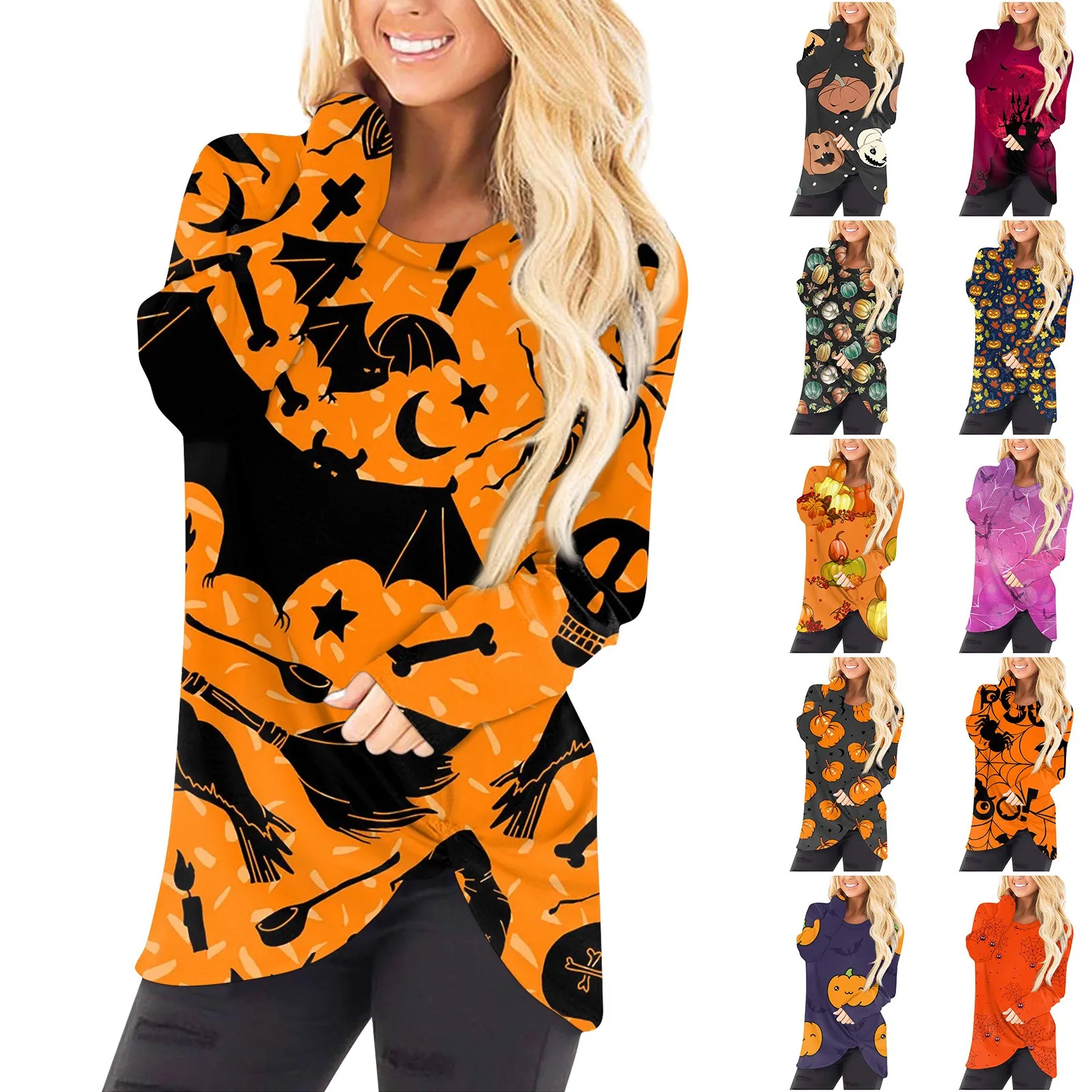 

Женские свитшоты с круглым вырезом, с длинным рукавом