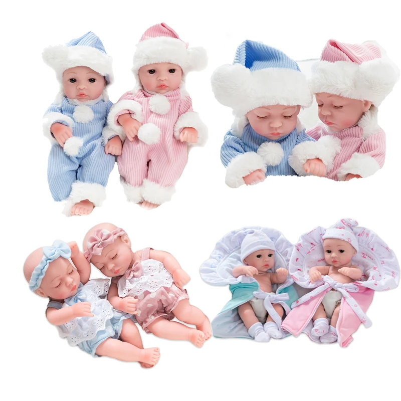 

25cm Lovely Simulation Dolls Soft Vinyl Open/Close Eyes Rebirth Doll with Clothes Baby Toy Children Birthday Gift Doll for girl