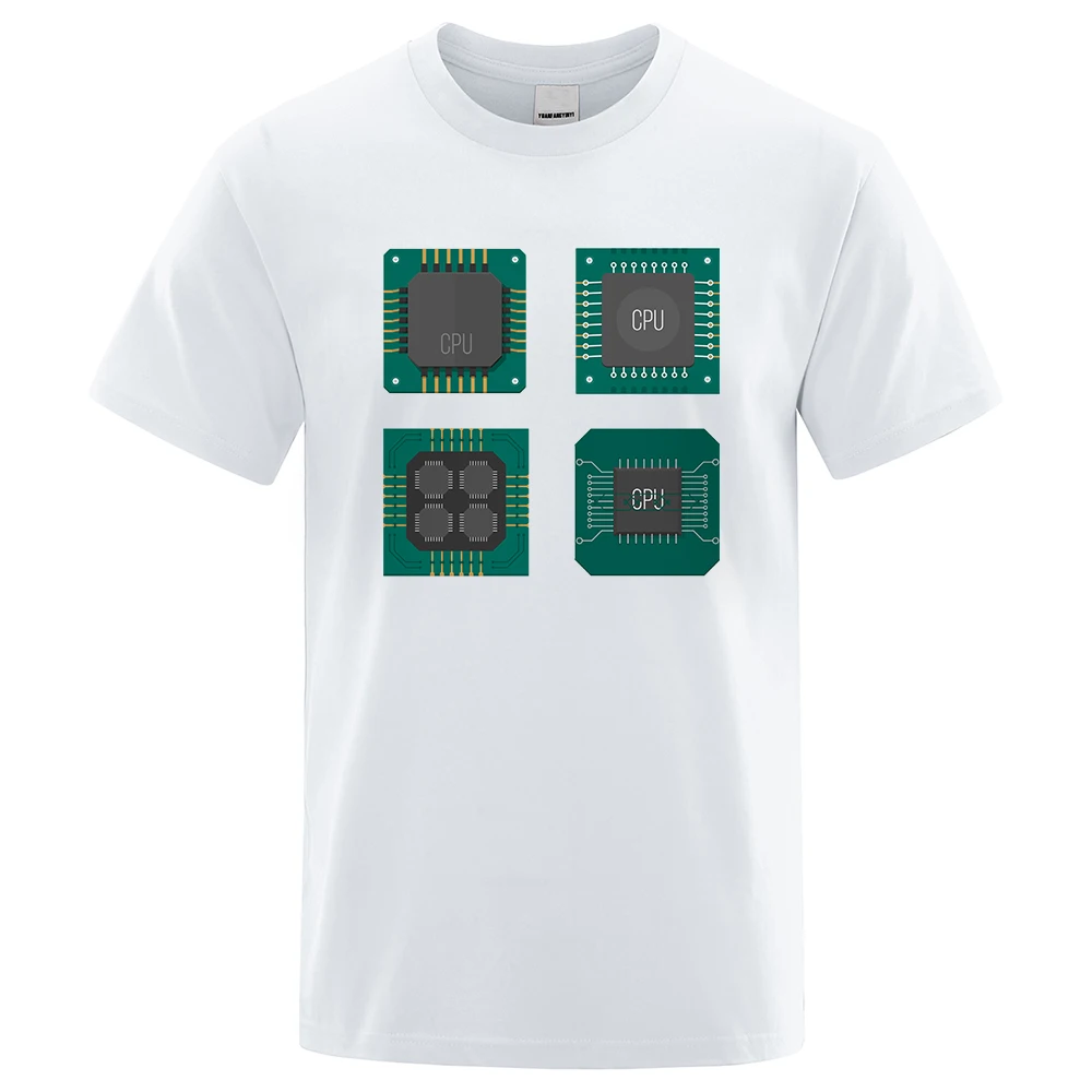 

CPU board processor Printing T-Shirts Men Summer Casual Short Sleeve O-Neck Cotton Brand Clothing Oversized High Quality Tops