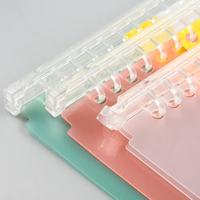 

1pc 20/26 Hole Binder Clips A5/B5 Transparent PP Loose Leaf Divider Notebook Scrapbook Stationery Bookmark DIY Planner Organizer