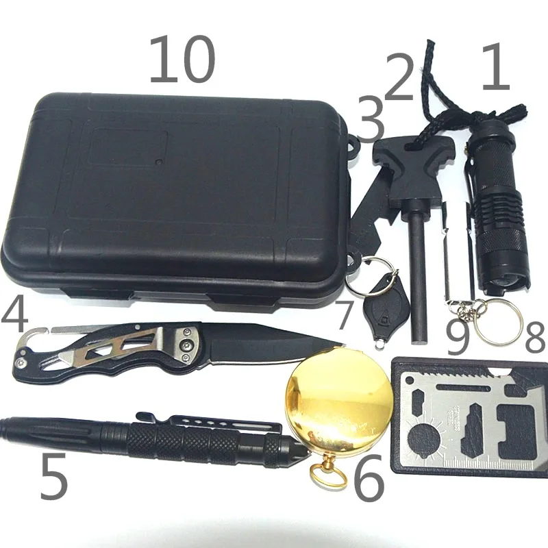 

Походный автомобильный бокс для выживания на природе, набор инструментов для выживания, многофункциональный бокс для первой помощи на прир...