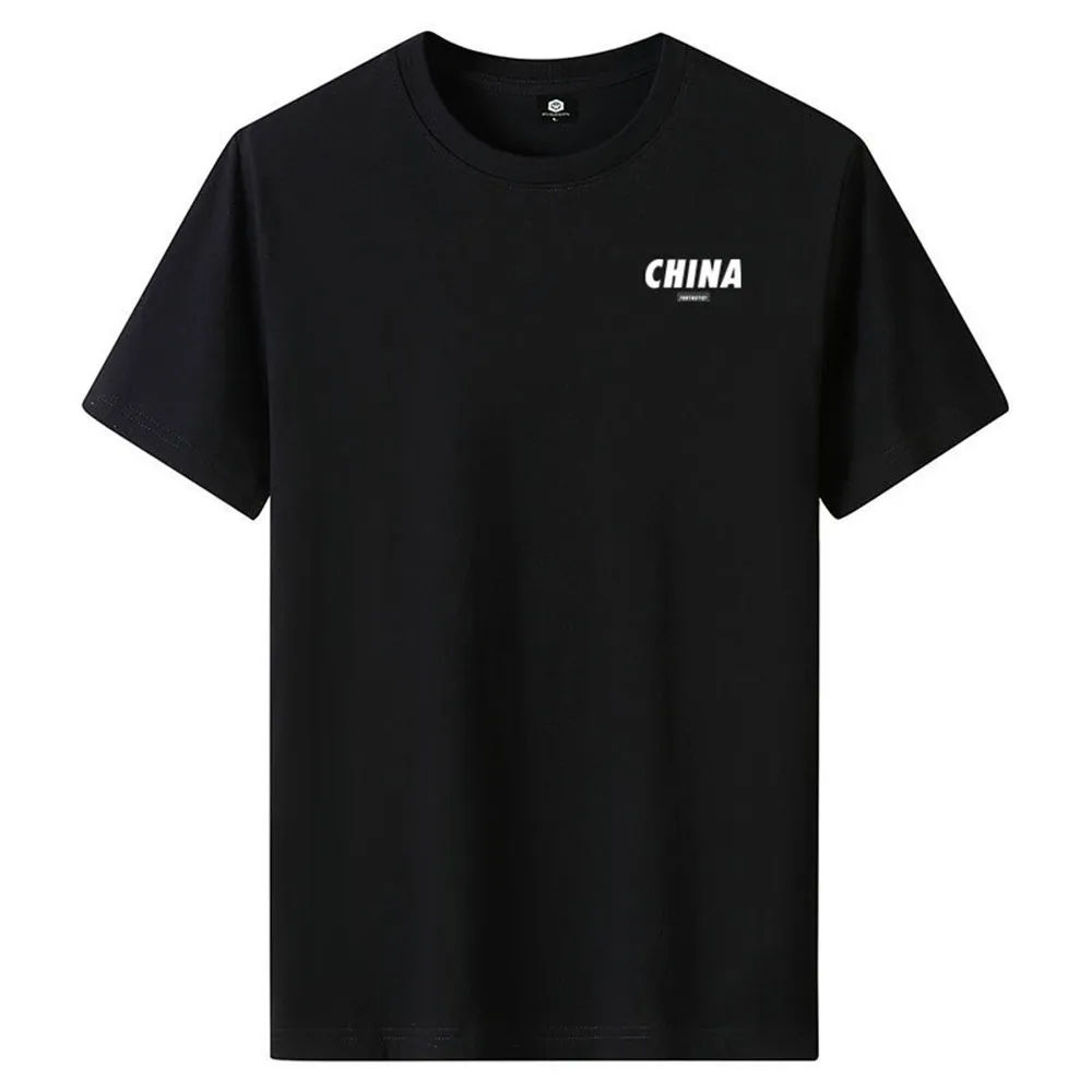 

Футболка мужская свободного кроя, дышащая хлопковая рубашка с коротким рукавом, удобная с принтом в доме, лето 2022