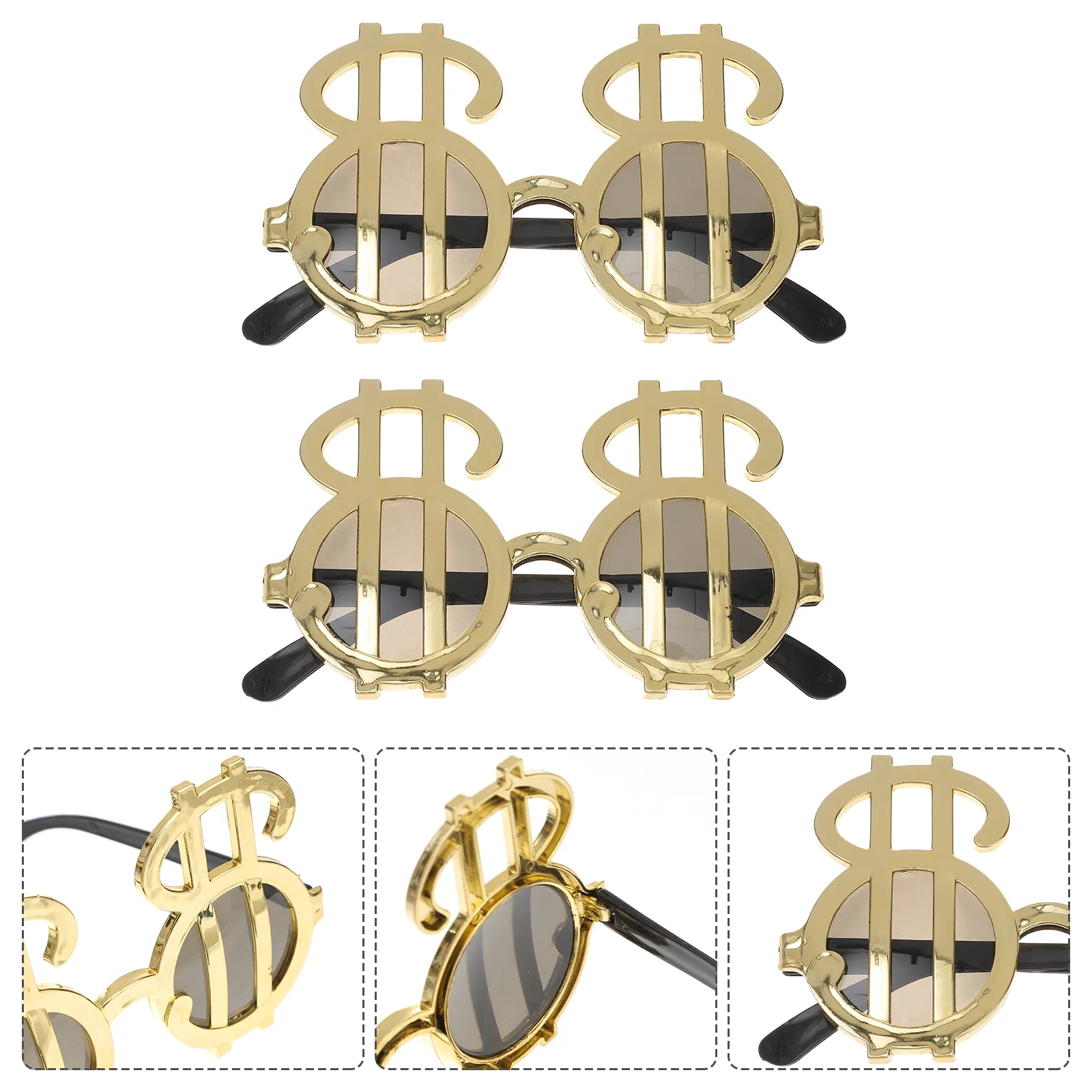 

Glasses Party Dollar Sunglasses Sign Money Eyeglasses Gold Funny Props Photo Costume Shaped Rapper Cosplay Carnival Hop Dj