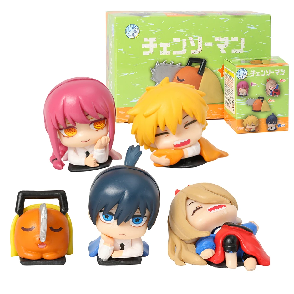 

Anime Figure Chainsaw Man Denji Pochita Power Hayakawa Aki Makima Sleeping Ver Mini Figurines Model Toy Brinquedos Doll 5pcs/set