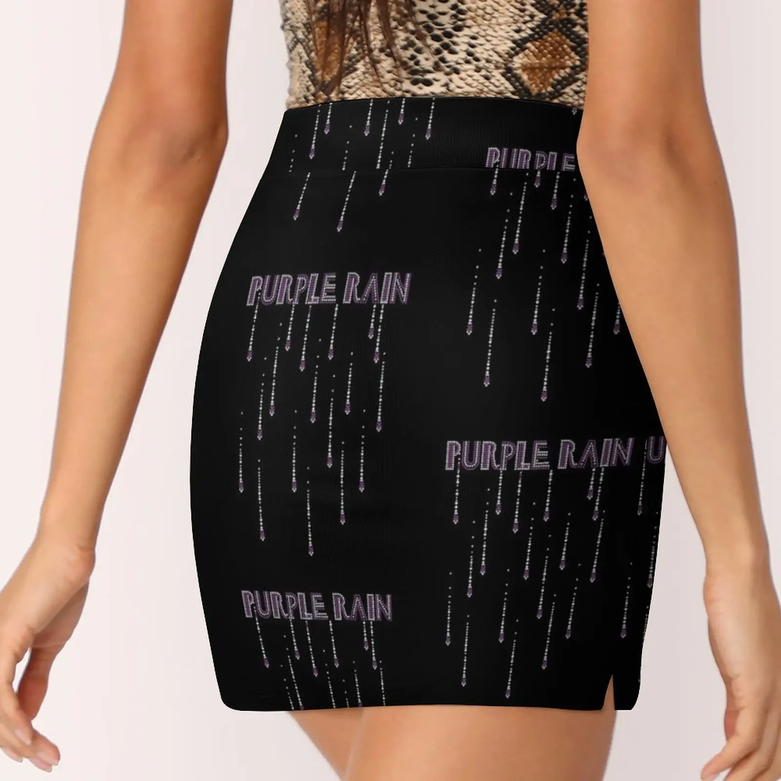 Фиолетовый дождь PRíNCé со сверкающими стразами и заклепками Rocknroll Мини-юбка