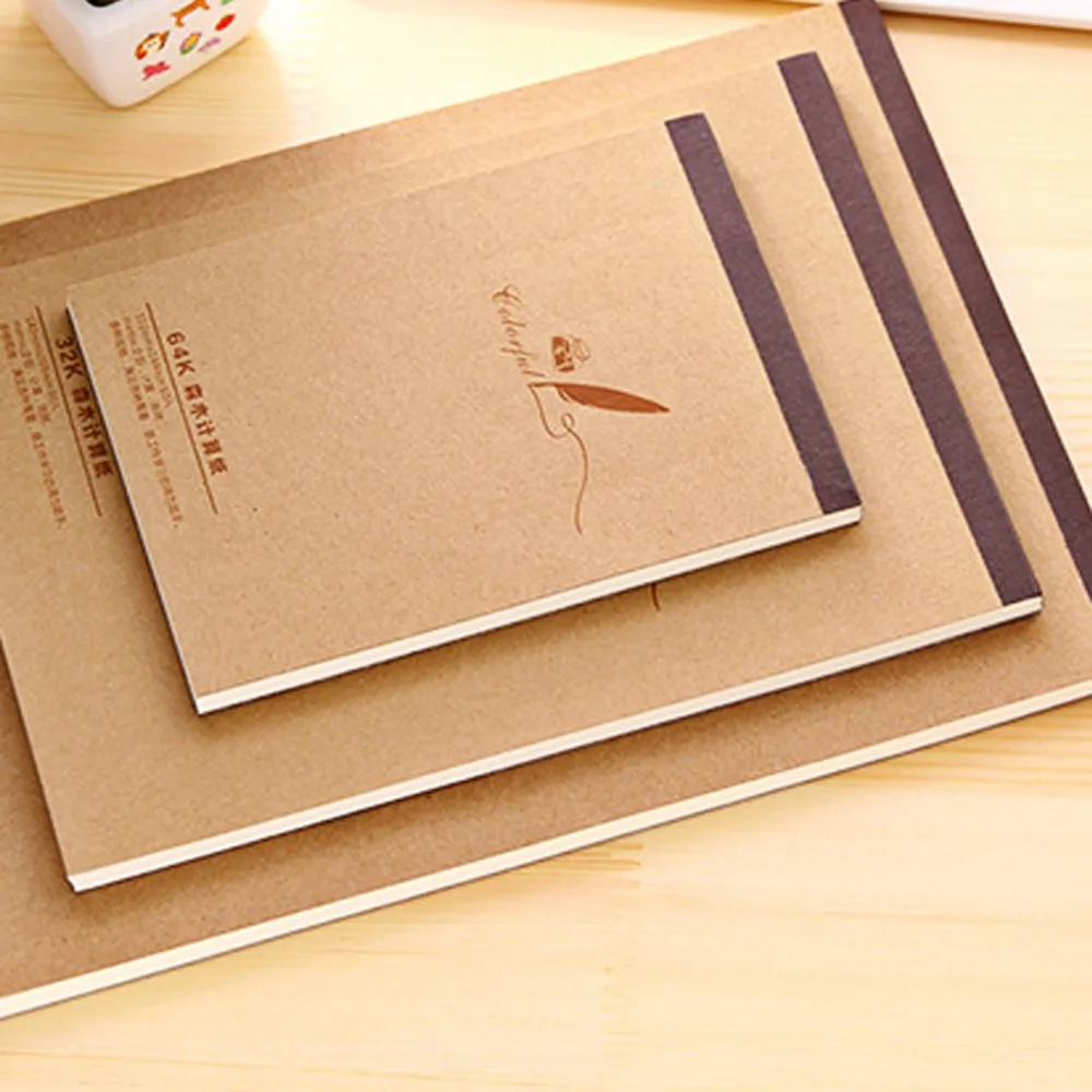 

Notebook Office Kraft Paper Memo Book Not Injuring The Eyes 18K/32K/64K Notepad 60 Sheets Blank Student Stationery