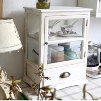 clear glass sides vintage white wooden display cabinet