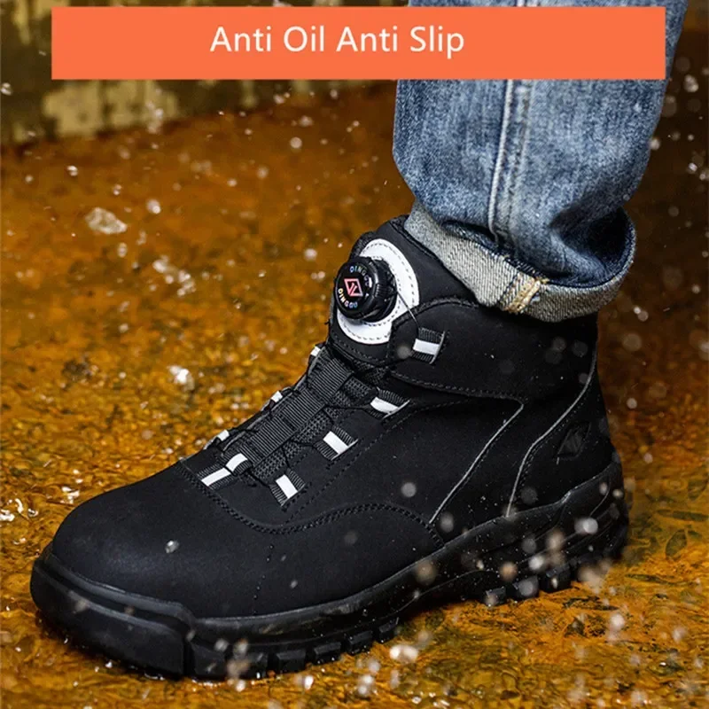 Рабочие ботинки для зимы рабочая обувь с защитой от проколов высокие мужские