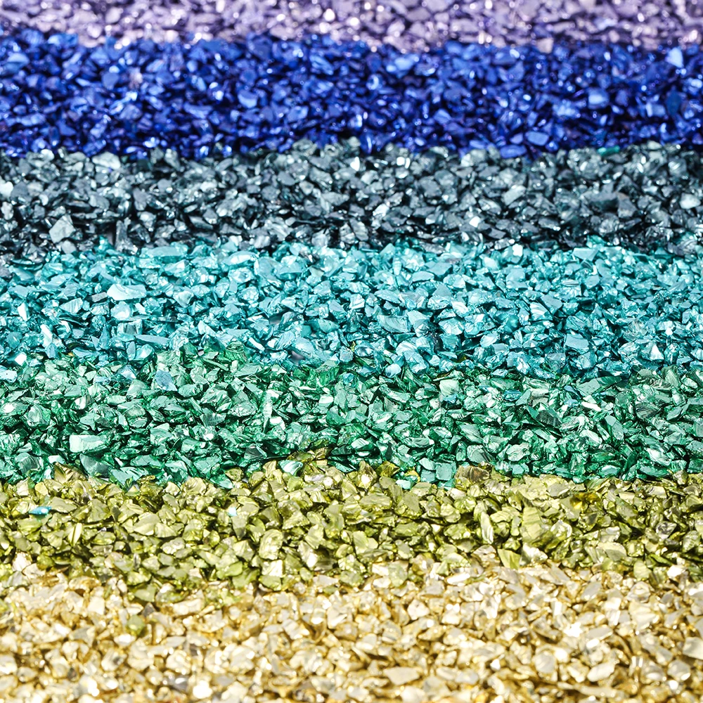 20g/lot Multi-color Mixing Nail Art Crushed Glass Nail Stones Broken Glass Stone for DIY Epoxy Resin Filler Necklace Pendant
