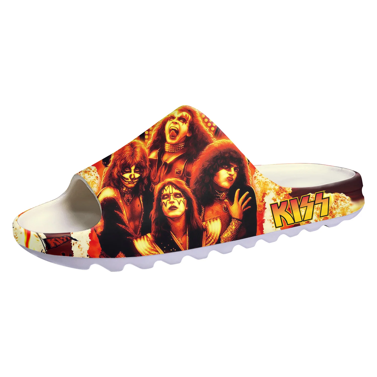 Heavy Metal Kiss Rock Band Soft Sole Sllipers Home Clogs Mens Womens Teenager Custom Made Sandals Water Shoes On Shit  Step in