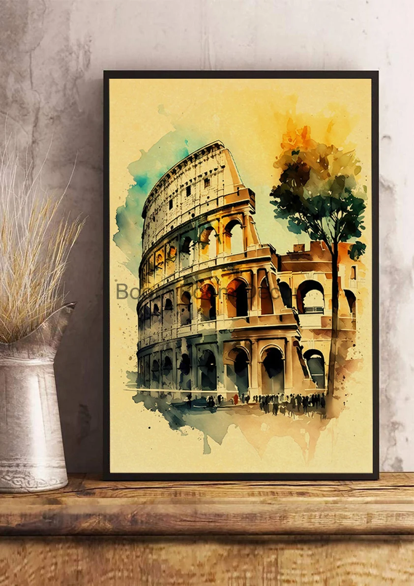 

Акварельный постер "Городской пейзаж", классический стиль