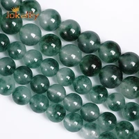 natural water grass jades beads round loose beads for jewelry making diy bracelet necklace accessories 4 6 8 10 12 14mm 15 inch