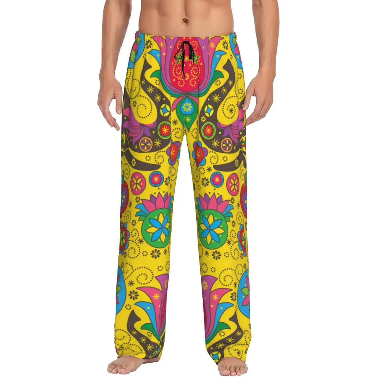 Мужские пижамные штаны с принтом на заказ симметричная зеркальная пижама в виде