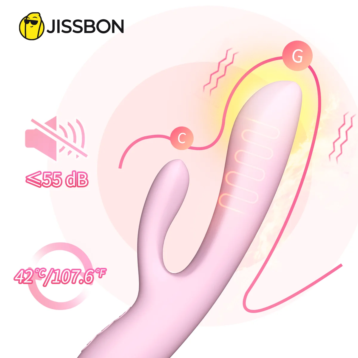 Вибратор Jissbon с двойным проникновением