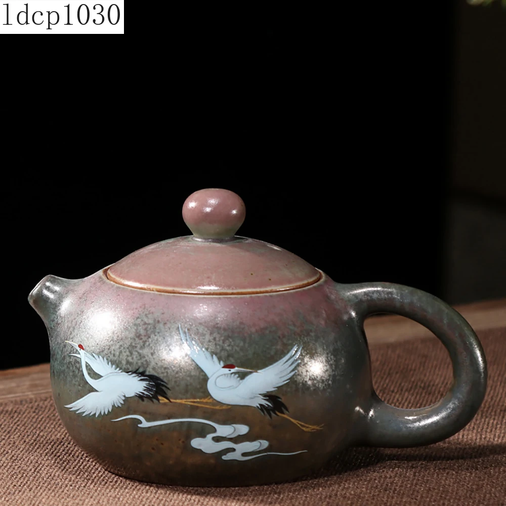 

Креативный керамический чайник ручная роспись журавль шероховатый керамический горшок печь Xishi чайник бытовой чайник для приготовления чая женский чайный набор