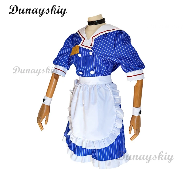 MiIIiiiiikuku косплей костюмы аниме мемеризатор Униформа Женская Полосатая горничная
