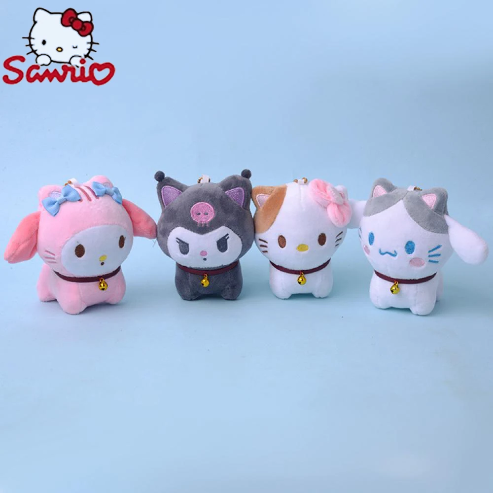 

Sanrio Keychain Stuffed 10Cm Hello Kitty Kuromi Kawaii My Melody Plush Keychain Cartoon Cinnamoroll Plushies for Girls Gifts