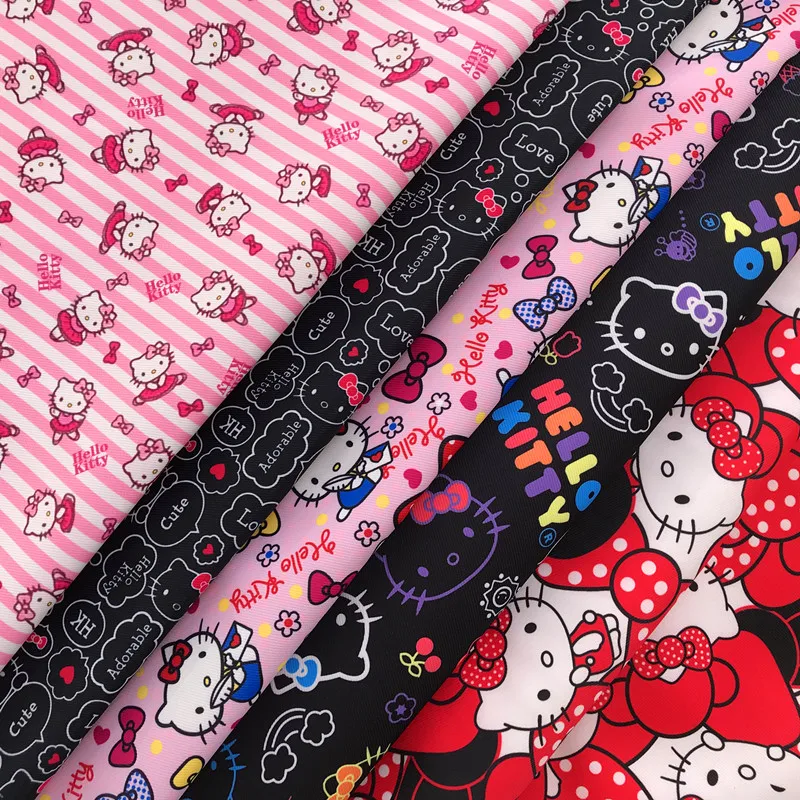 Водонепроницаемая композитная ткань из полиэстера с принтом Hello Kitty ручной