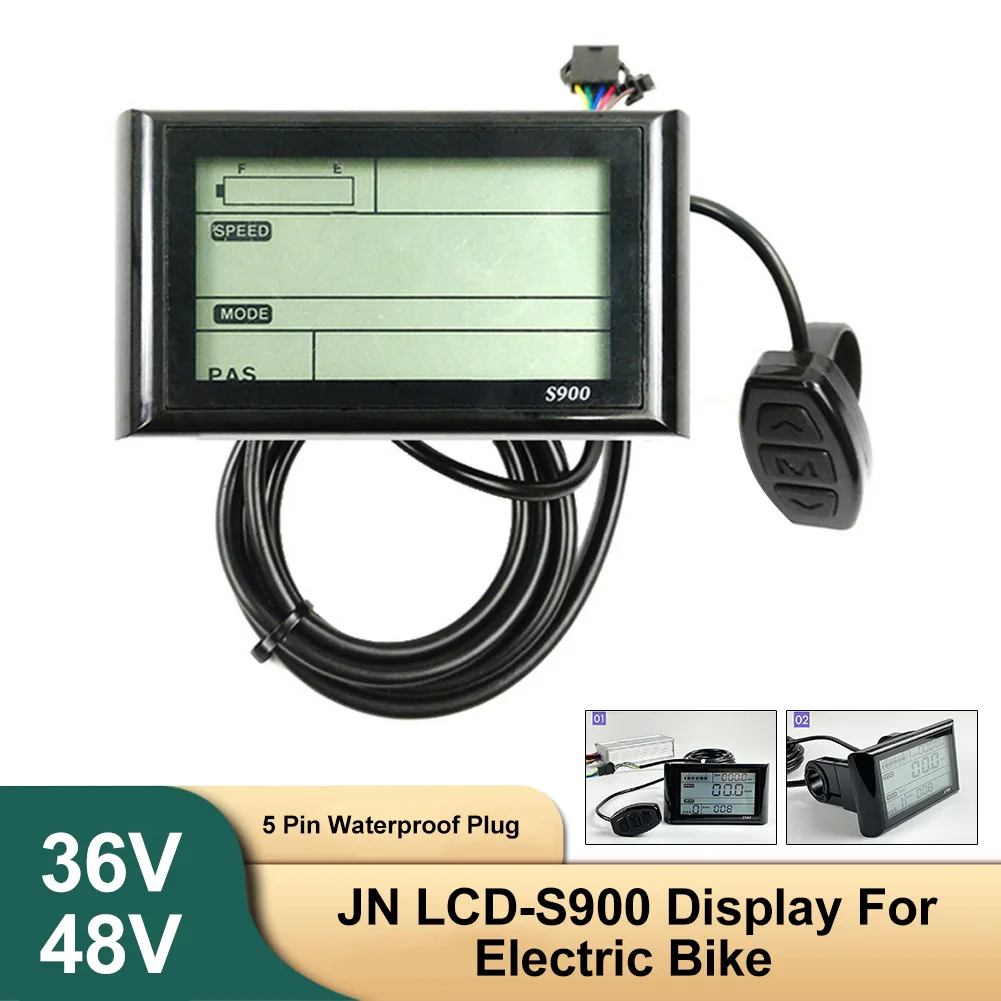 

36V/48V Electric Bicycle JN LCD-S900 Display Controller For E-Bike Control Panel With 5 Pin Waterproof Plug Cycling Accessories