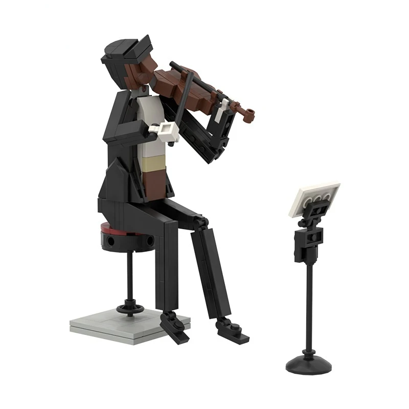 

BZB MOC Jazz Band Double Bass Trumpet Violin Building Blocks Music Vocalists Pianist Assemble Brick Toy for Kid Birthday Gift