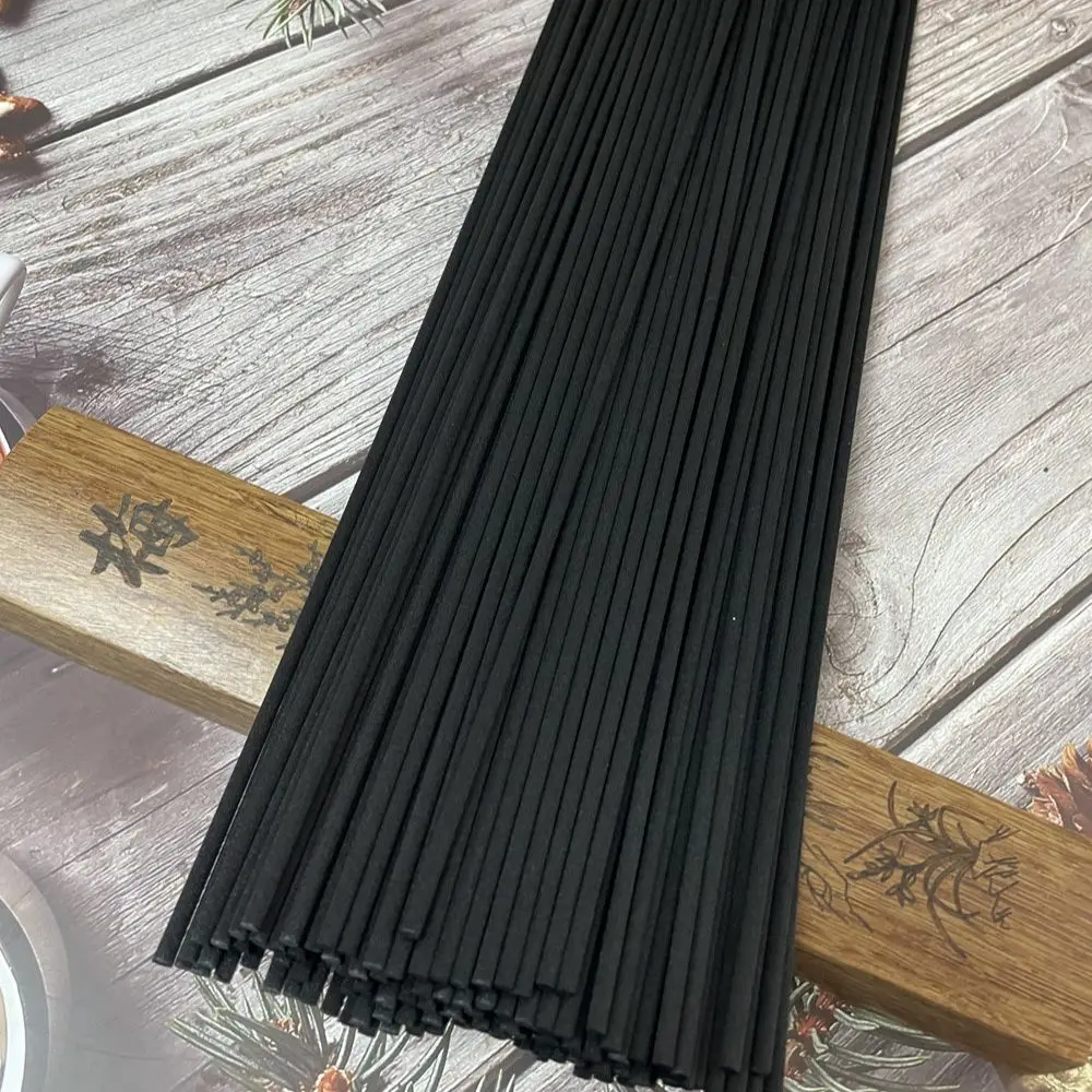 

L22cm x 5/4/3mm Black Volatile Synthetic Fiber Sticks Aroma Fragrance Reed Diffuser Rattan Sticks for Home Fragrance