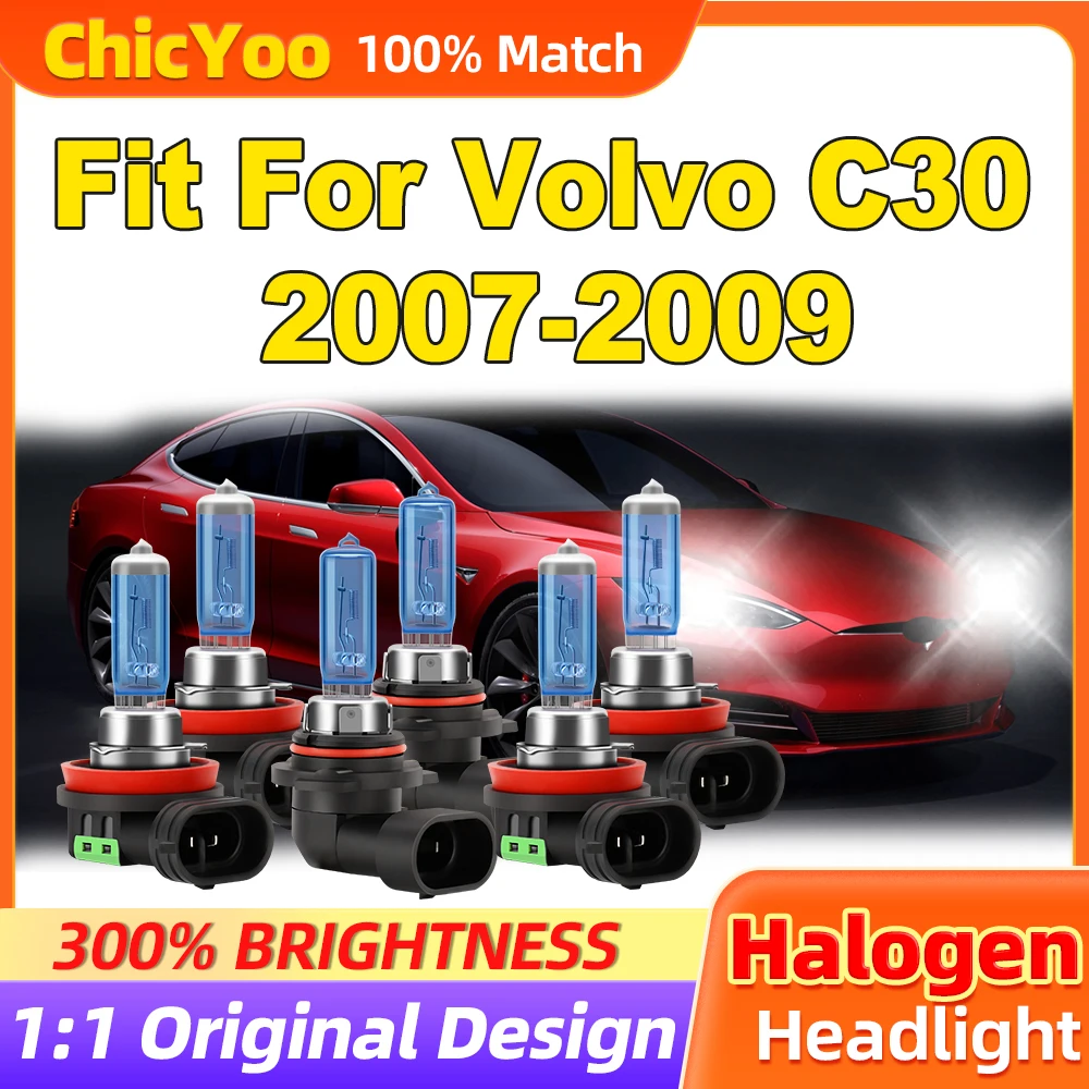 Подходит для Volvo C30 2007 2008 2009 300 Вт HID ксеноновые фары 36000LM Супер белые автомобильные