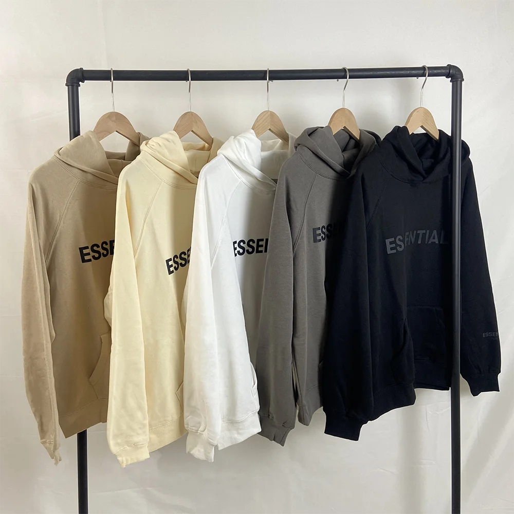 

New minimalist neutral Hoodie three-dimensional rubber printed logo loose large hip-hop cotton men's Sweatshirt