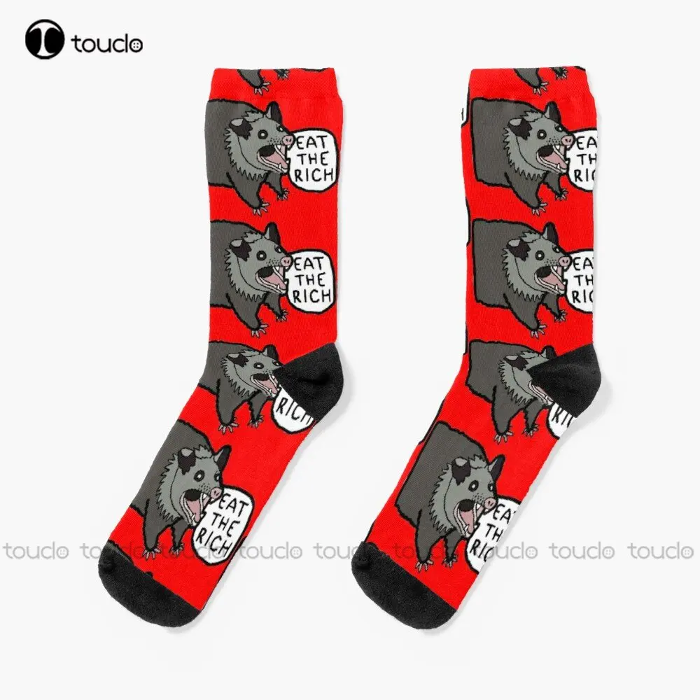 White Men's Socks 360° Digital Print Custom Gift Streetwear Funny Sock Art