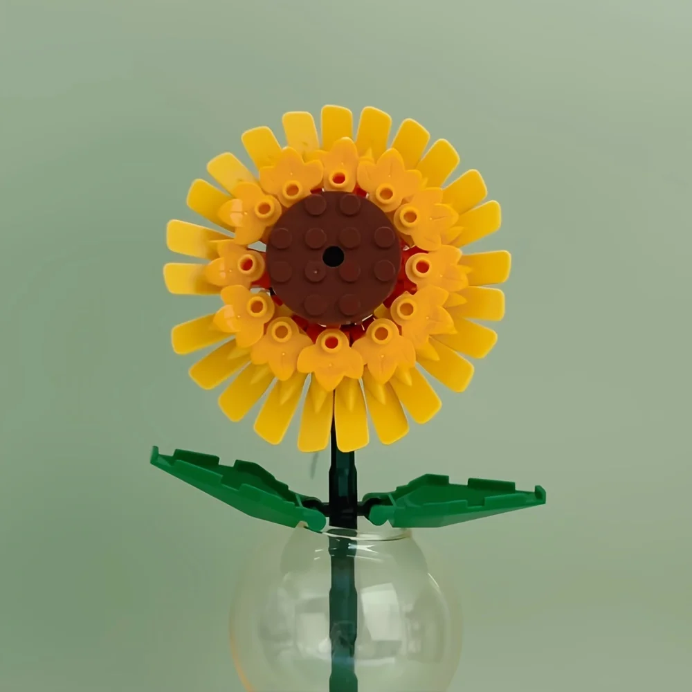 

Конструктор MOC «подсолнухи», креативное настольное украшение, Классические строительные блоки, игрушки для девочек, подарок на день рожден...