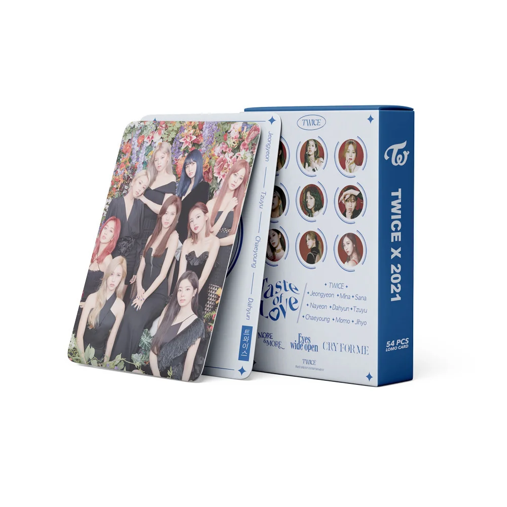 

54pcs/set Kpop TWICE Lomo Cards 2021 New Photo Album Cards HD High Quality for Fans Collection Postcard Photocard