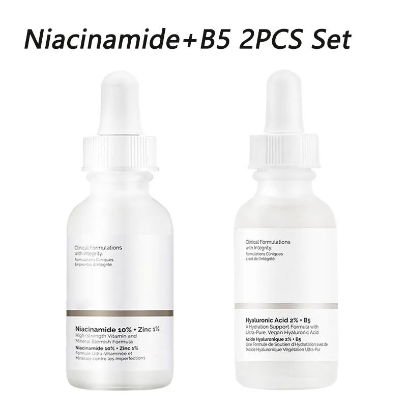 

Hyaluronic acid 2%+ B5 Facial Moisturizing Essence Niacinamide 10%+ Zinc 1% Oil Control Whitening Essence 2pcs Skin care Essence