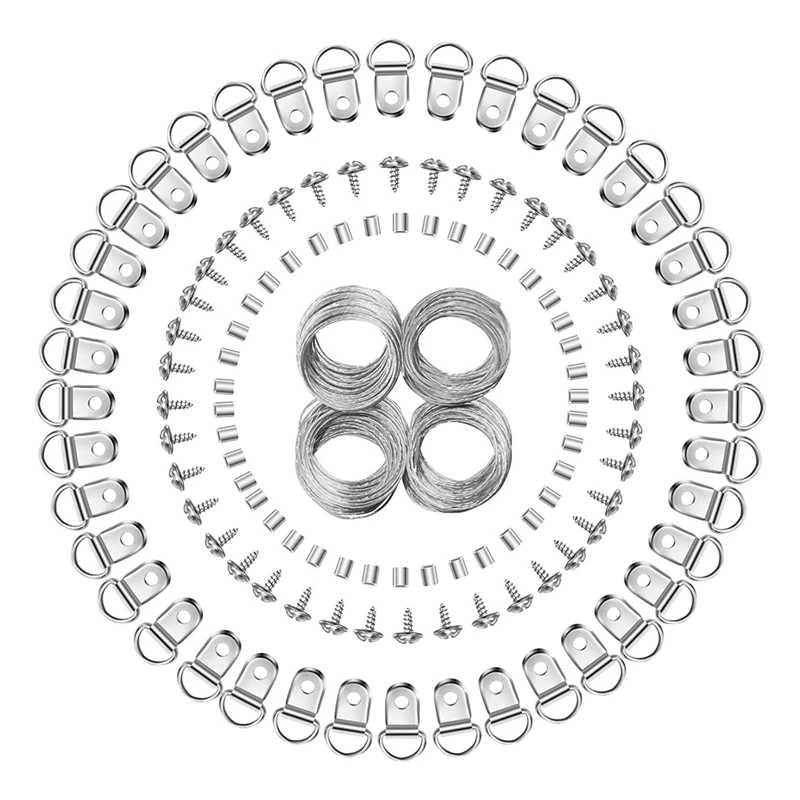 

124Pcs Picture Hanging Wire Kit,Photo Frame Hanging Kit,Picture Hanging Kit with Nails for Wall Mounting