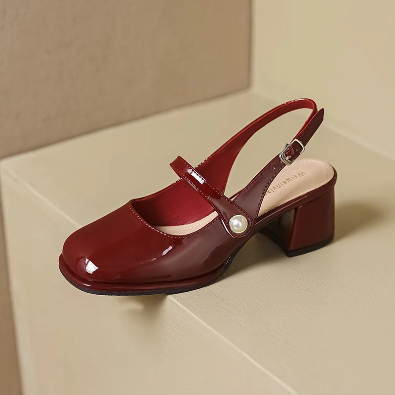 AIYUQI Sandals Female Dress Shoes 2023 New Summer Heel 5cm Sandals Female Hollow Large Size 41 42 43 Mary Jane Shoes Female