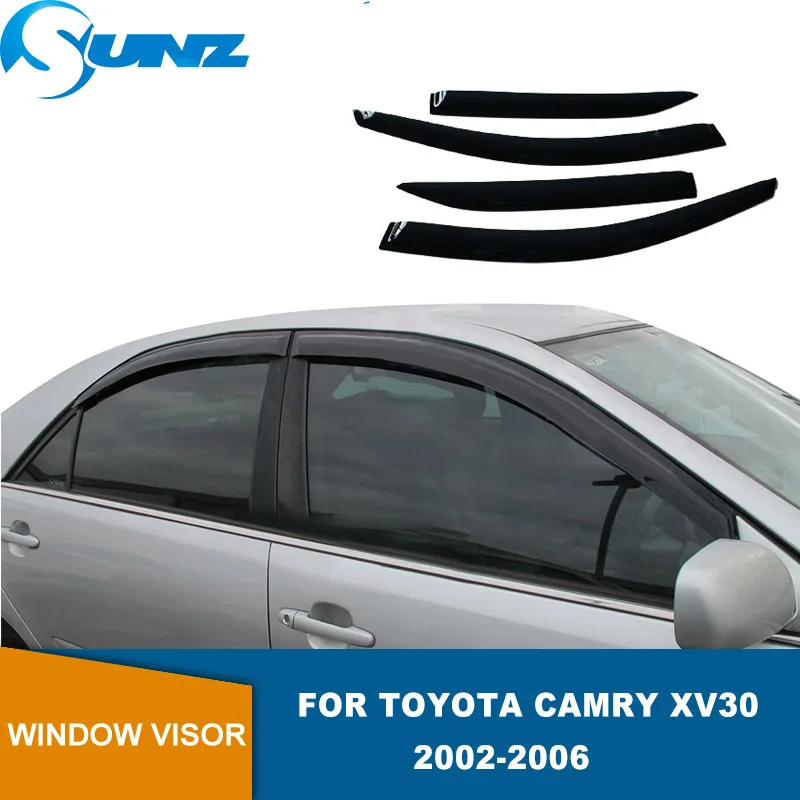 

Side Window Visor For Toyota Camry XV30 2002 2003 2004 2005 2006 4pcs Acrylic Window Sun Rain Vent Visors Wind Guards SUNZ