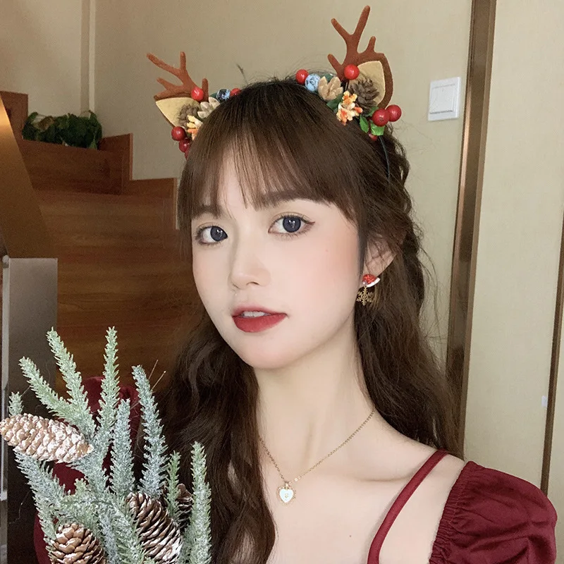 2 шт. новые рождественские заколки для волос милые с оленями женщин и девочек