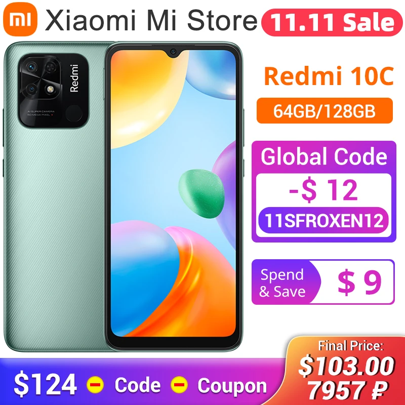 Tanie Wersja Globalna Xiaomi Redmi 10C Mobilny Snapdragon 680 Octa Core 64GB/128GB 6.71