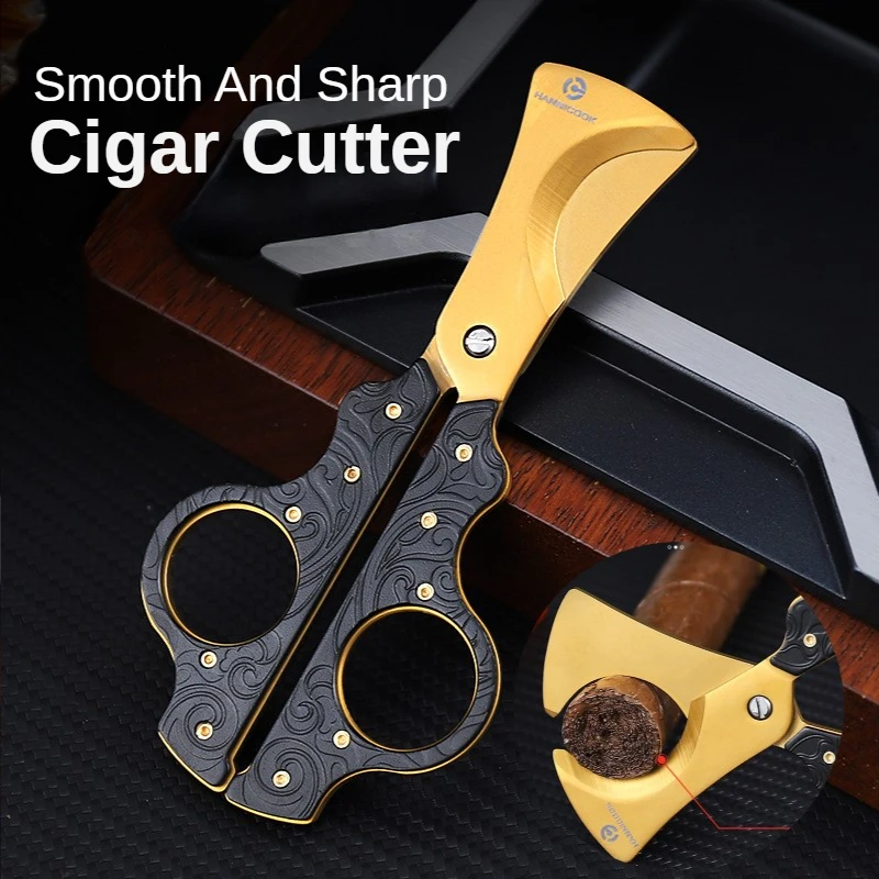 

Cigar Cutter Knife Stainless Steel Sharp Cigar Cutter Embossed Pattern Kirin Cigar Cutter Cool Gadgets Smoking Accessories