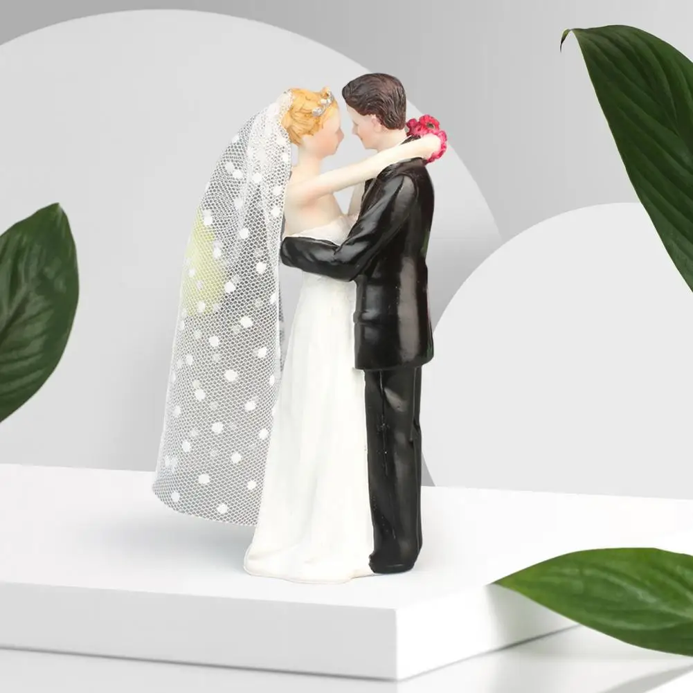 

Fashion Nice-looking Bride Groom Doll Couple Figurines Sturdy DIY