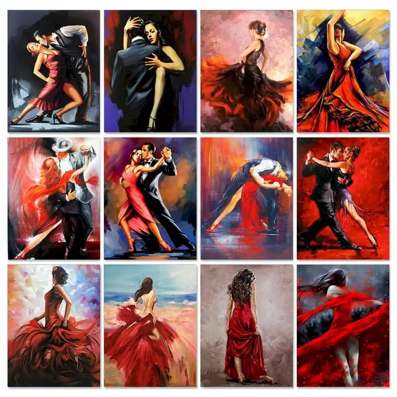 

GATYZTORY 5D Diamond Embroidery Ballet Woman Mosaic Picture Rhinestone Diamond Painting Portrait Cross Stitch Kit Decor For Home