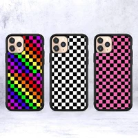 checkerboard plaid checked checkered phone case silicone pctpu case for iphone 11 12 13 pro max 8 7 6 plus x se xr hard fundas