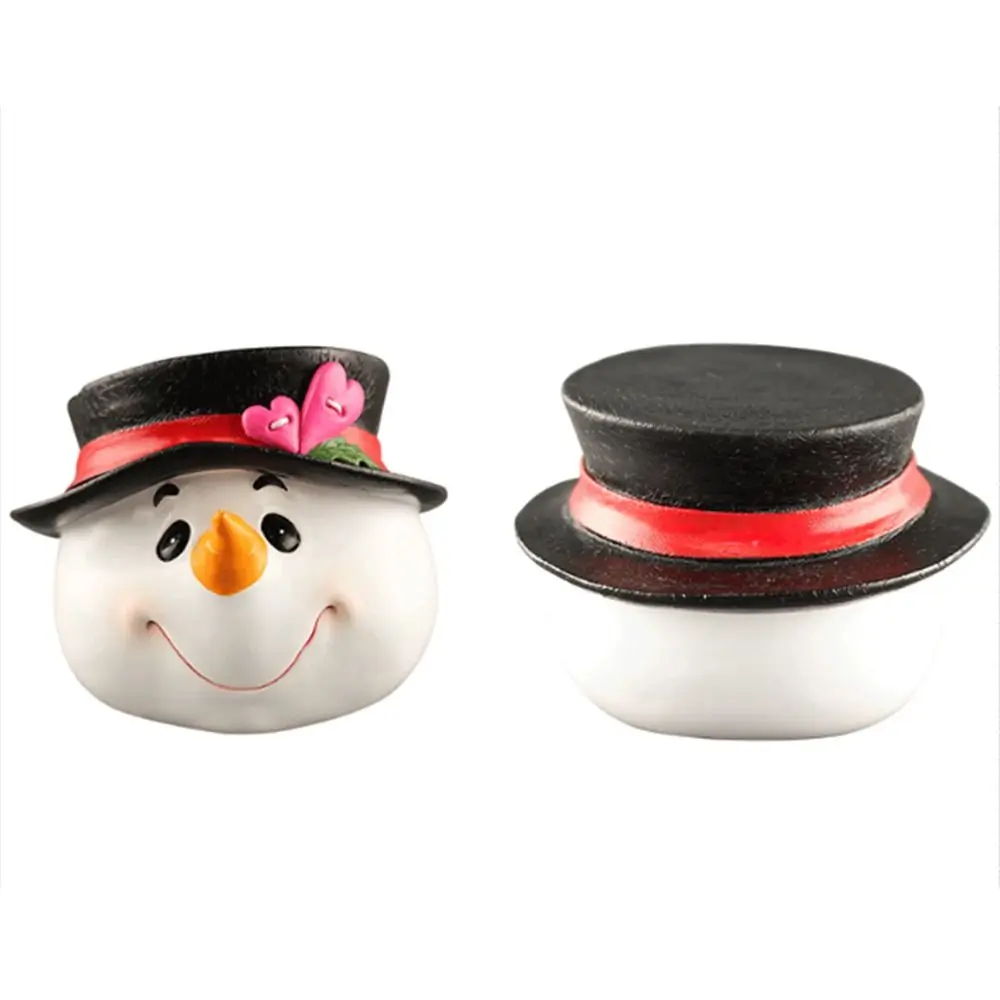 

Cute Christmas Toys New Year Creative Resin Elk Figurines Santa Claus Durable Snowman Head Desk