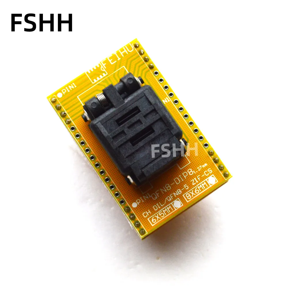 Программируемый адаптер ClamShel QFN8 К DIP8 тестовый разъем WSON8 DFN8 MLF8 08TN13S1806008QN12T16050-M 6x8 мм