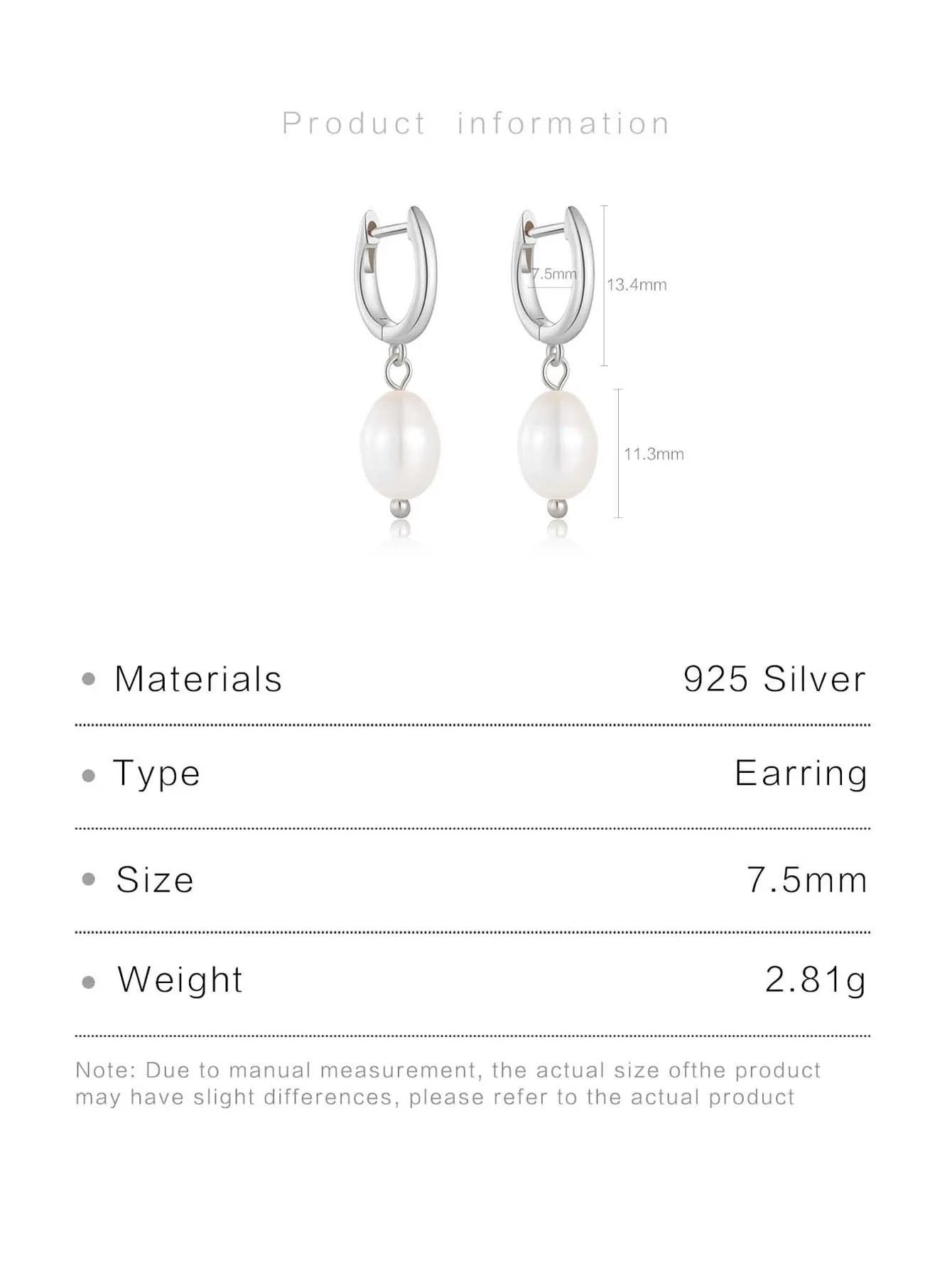 Висячие серьги-подвески DPLAOPA из серебра 100% пробы с изящными жемчужинами