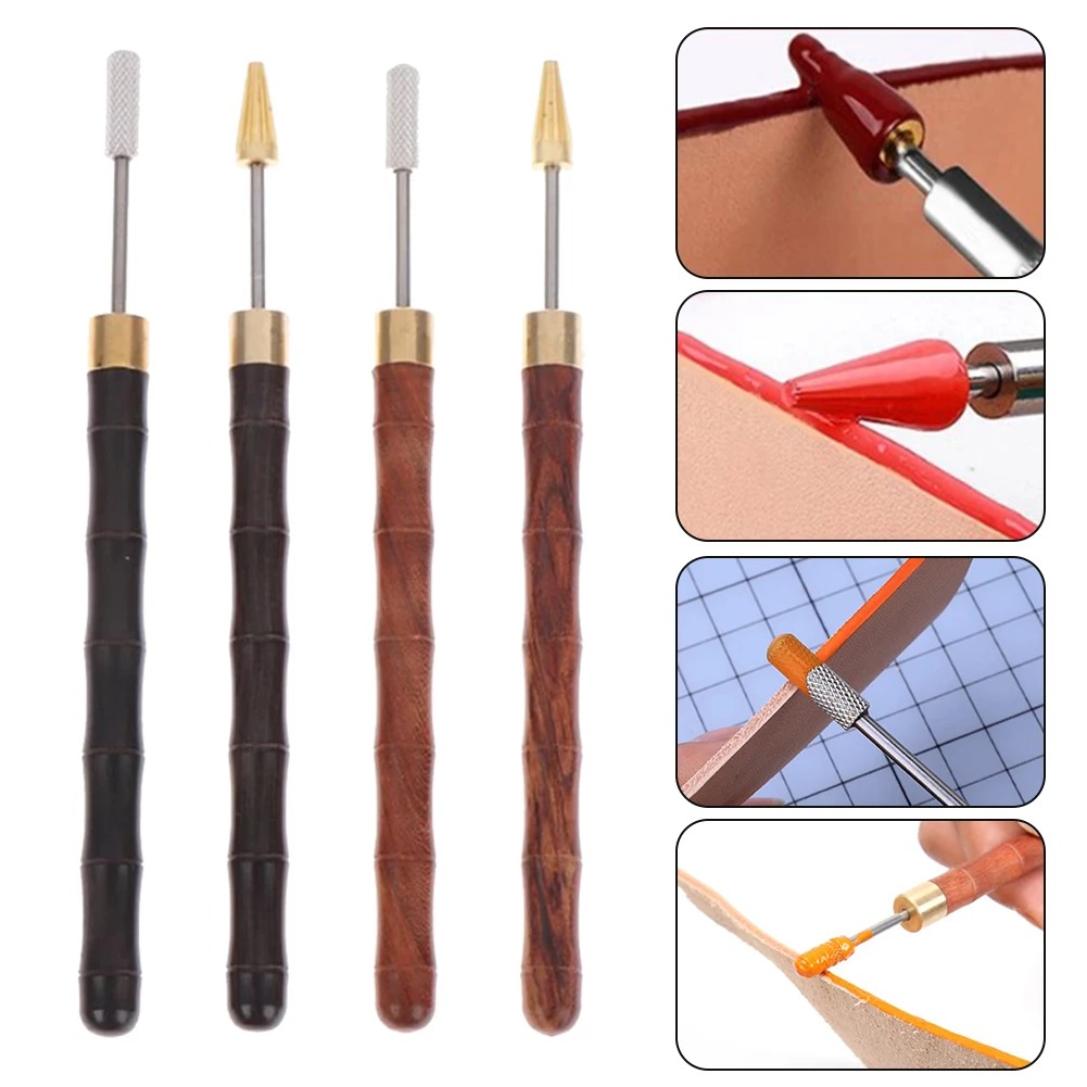 

1PC Brass Head Leather Dual Head Edge Oil Gluing Dye Pen Applicator Speedy Paint Roller Tool For Leather Craft Tools Carving